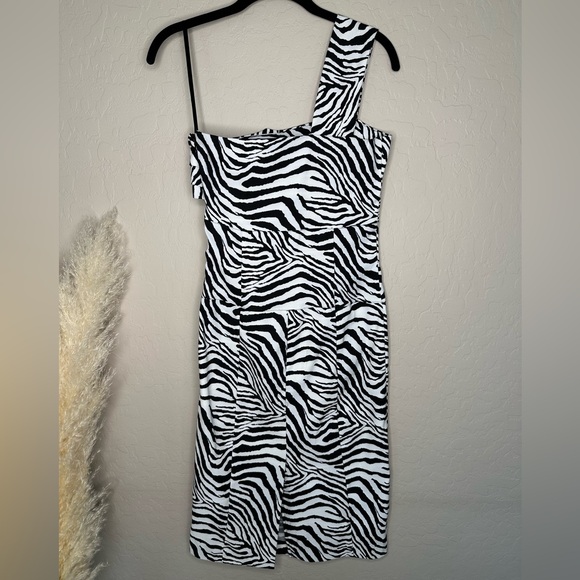 Zebra Print One Shoulder Cocktail Dress, size S - Picture 9 of 15